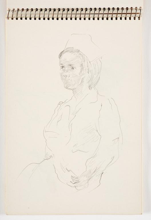 Lotte Laserstein, 3 skissböcker med blyertsteckningar.