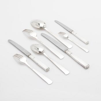 Jacob Ängman, Cutlery service, 144 pieces, silver, “Rosenholm”, GAB, Stockholm, 1936.