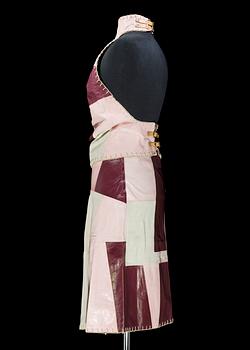 A leather and suede top and skirt by Alexander Mc Queen.