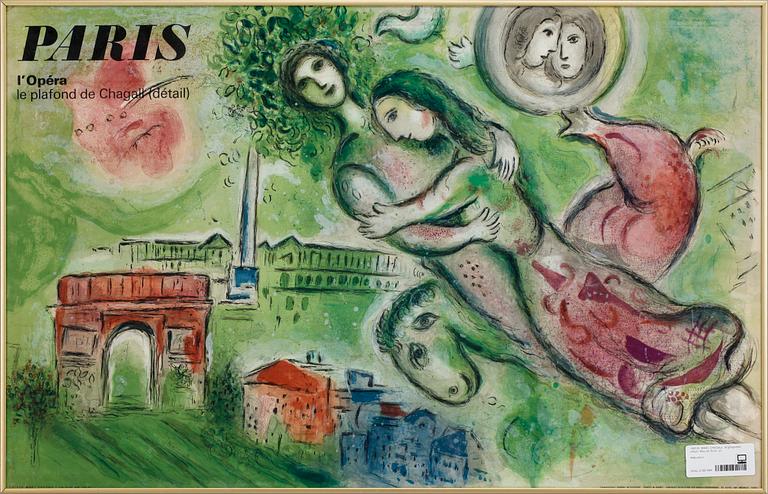 MARC CHAGALL, färglitografisk affisch. Mourlot, Paris.