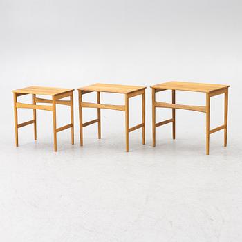 Hans J. Wegner, a 3 pieces nesting table, CH004, Carl Hansen & Søn, Denmark, contemporary.