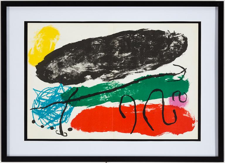 JOAN MIRÓ, colour lithographe, unsigned, from Derrière le Miroir nr 119 1960.