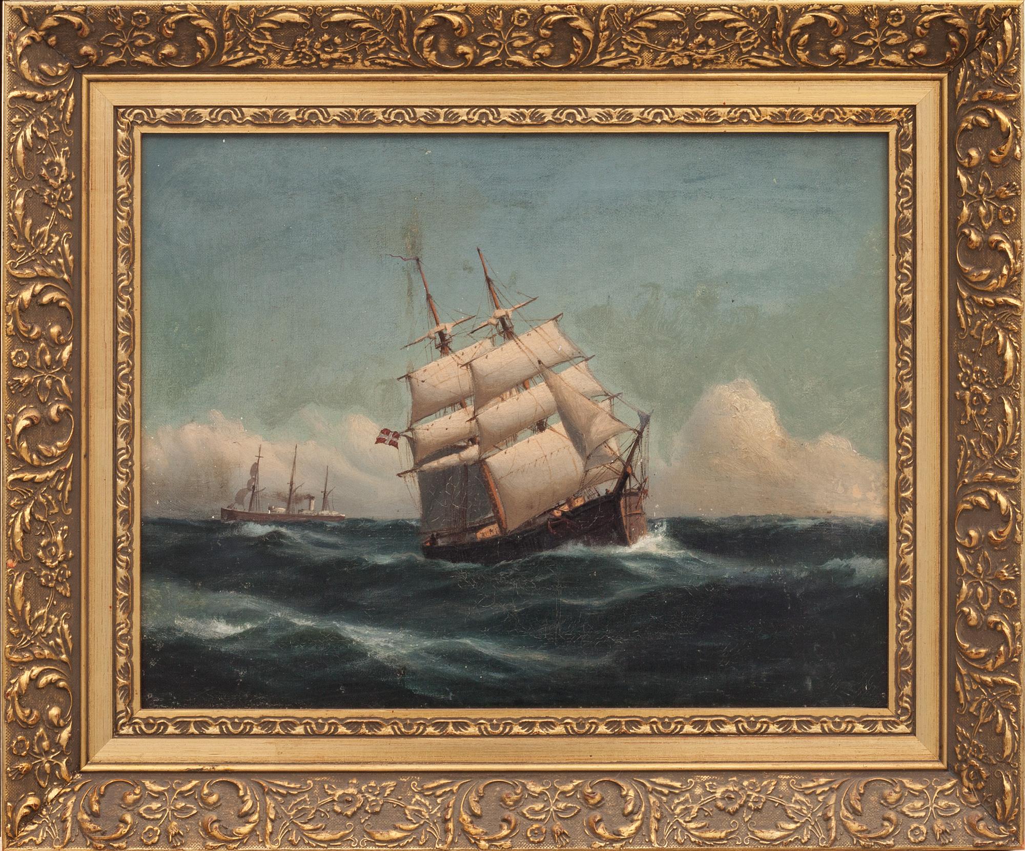 OKÄND KONSTNÄR, oljemålning på duk, trol Danmark 1800-tal.