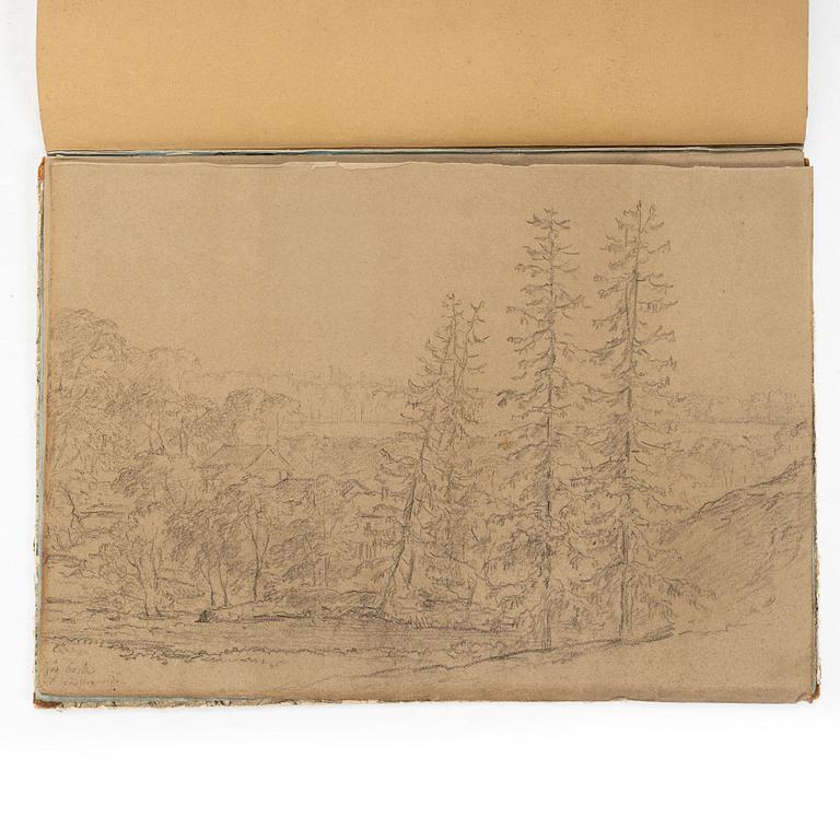 Carl Johan Fahlcrantz, Sketchbook with 28 topographical pencil drawings.