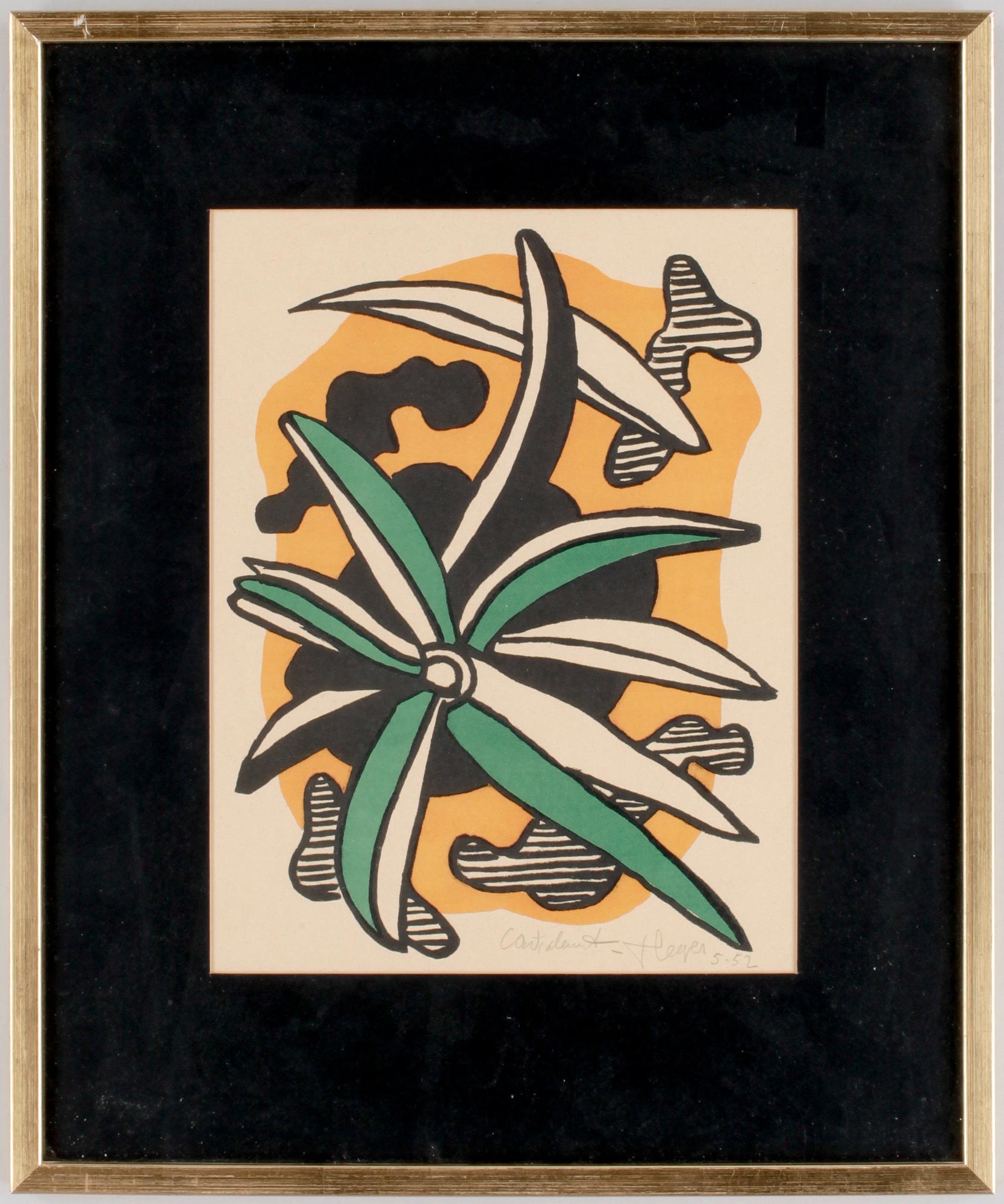 FERNAND LÉGER, färglitografi. Sign och dat 5-52.