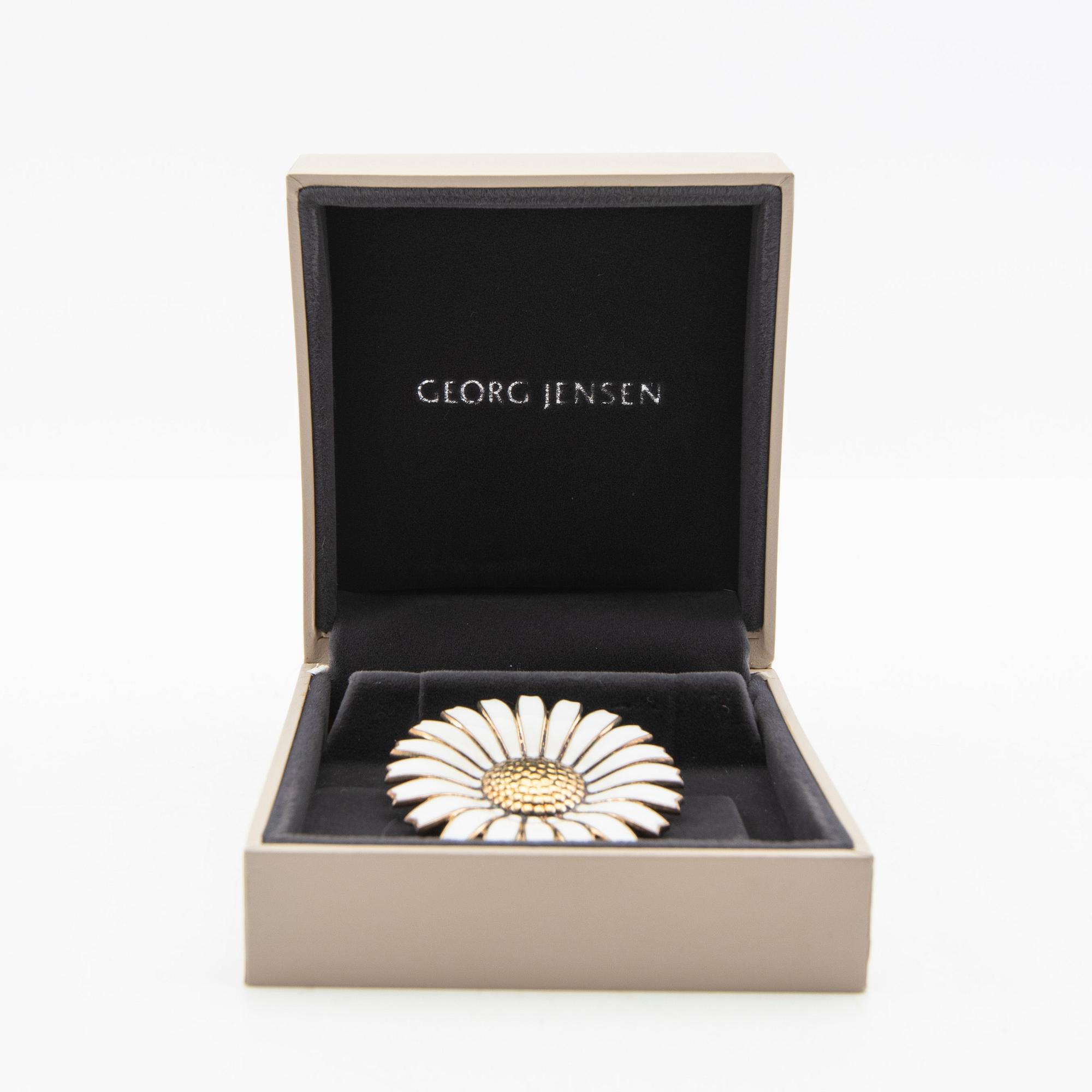 Brooch, gilded silver and enamel, "Daisy", A. Michelsen, for Georg Jensen, Denmark.