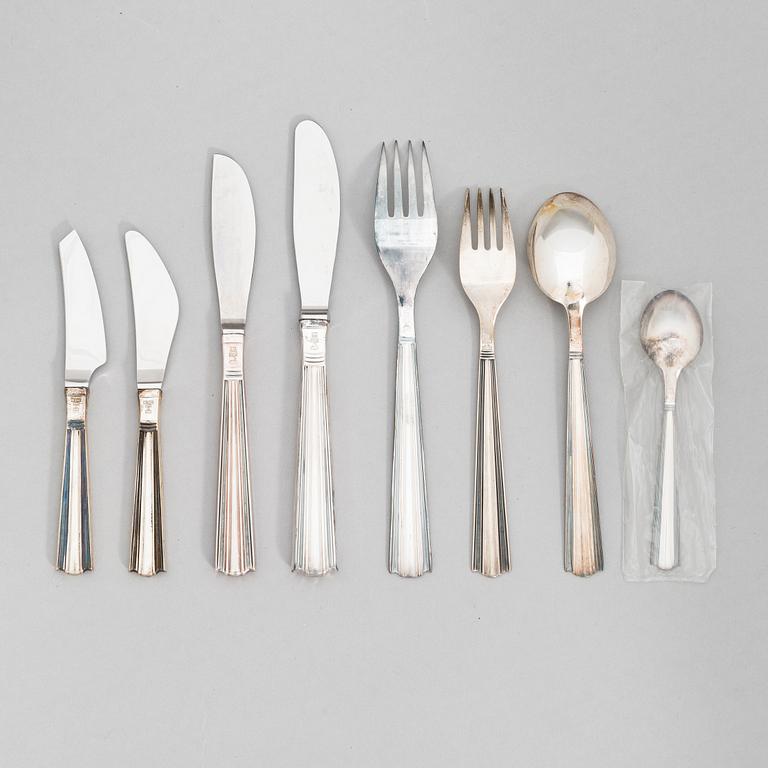 A 71-piece set of 'Margit' silver cutlery, Helsinki and Hämeenlinna, Finland 1963-68.