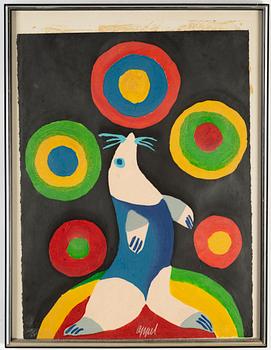 Karel Appel, color wood-engraving, signed, dated -85 and numbered 104/130.