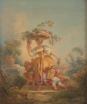 Jean Honoré Fragonard Follower of, ”La bergère”/”La vendangeuse” ("The Shepherdess"/"The Grape Picker").