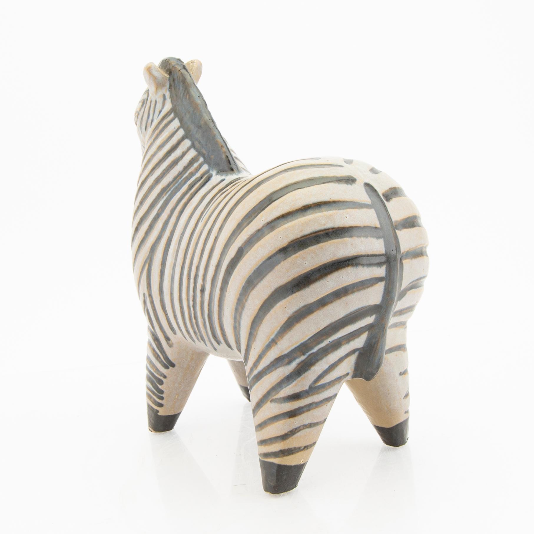 Lisa Larson, figurin, stengods, "Zebra" ur serien "Stora Zoo". Gustavsberg.