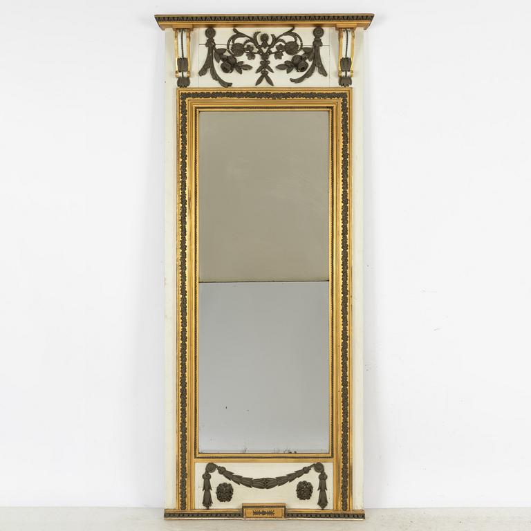 Mirror/wall panel, late Gustavian, circa 1800.