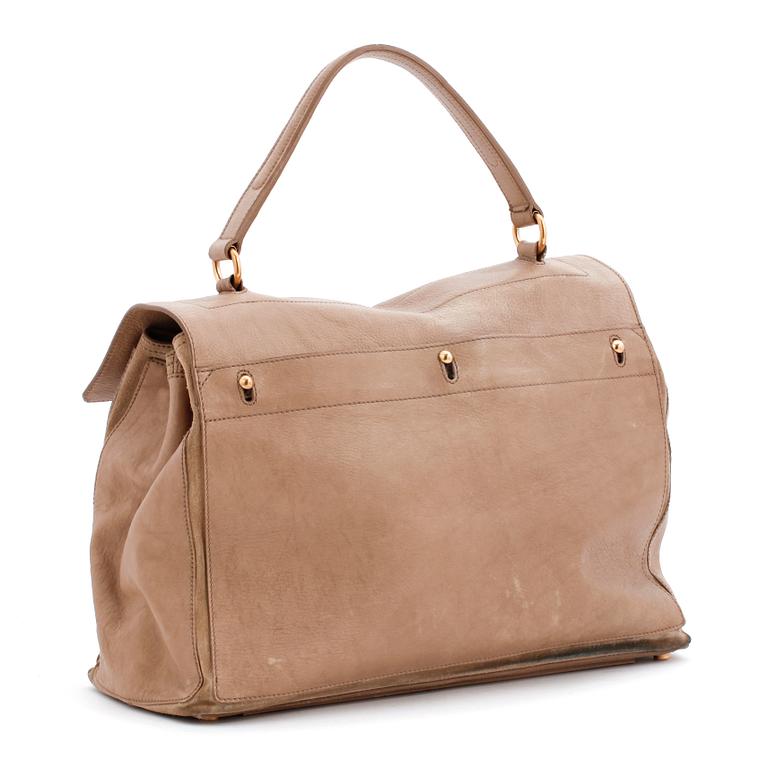 YVES SAINT LAURENT, a beige suede handbag, Muse Two".