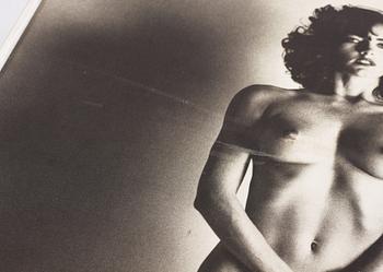 Helmut Newton, Signed book published by Taschen, Monte Carlo, 1999, ed 10000, with a metal table.