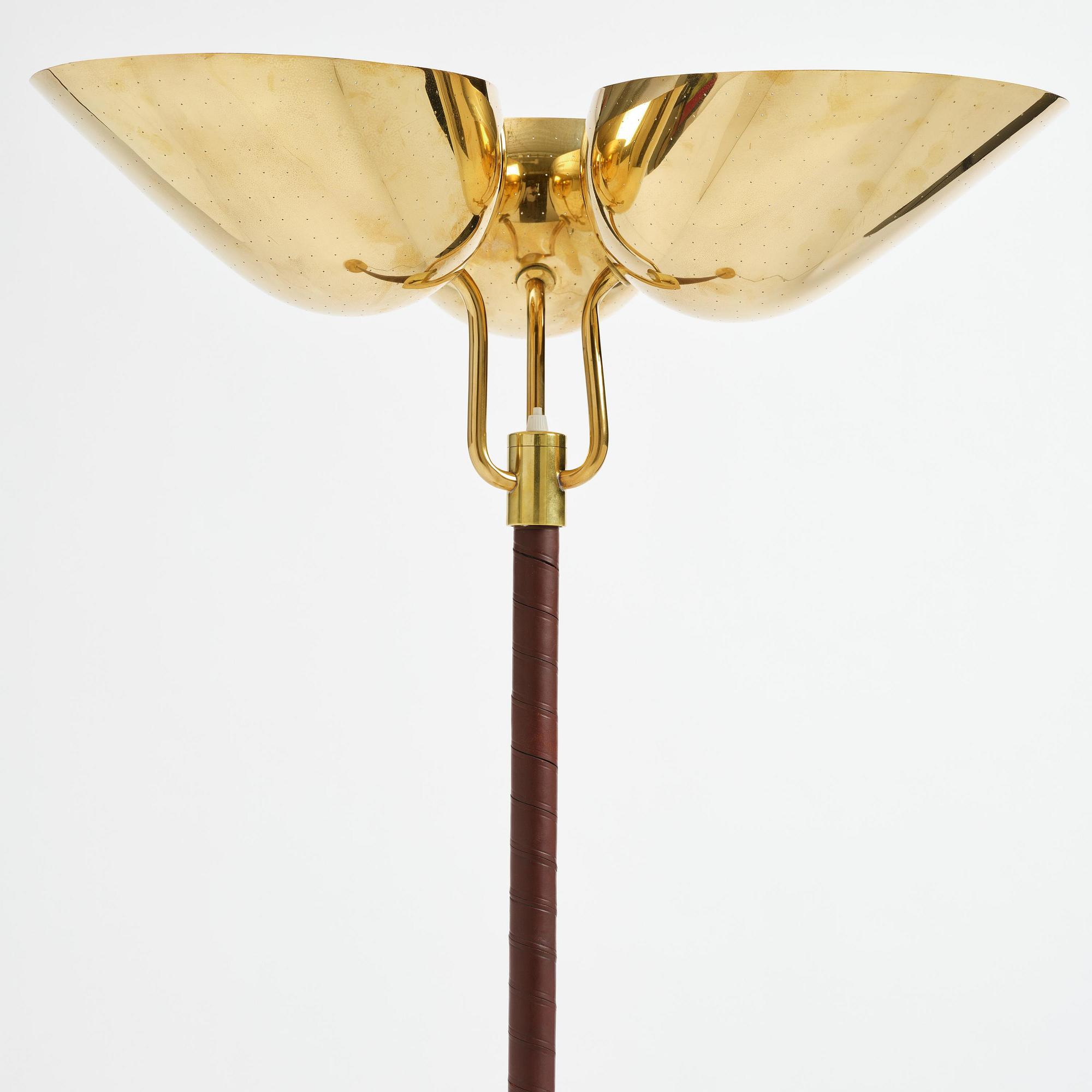 Carl-Axel Acking, a brass floor lamp model "2645", Bröderna Malmströms Metallvarufabrik, Malmö, 1940s-50s.