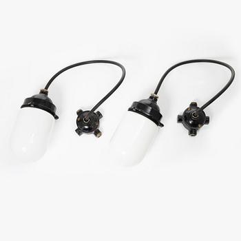 A pair of Industrial lamps, ASEA, first half of the 20th century.