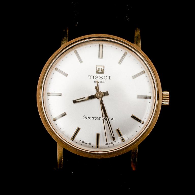 HERRARMBANDSUR, 18 k guld, Tissot, Seastar Seven.