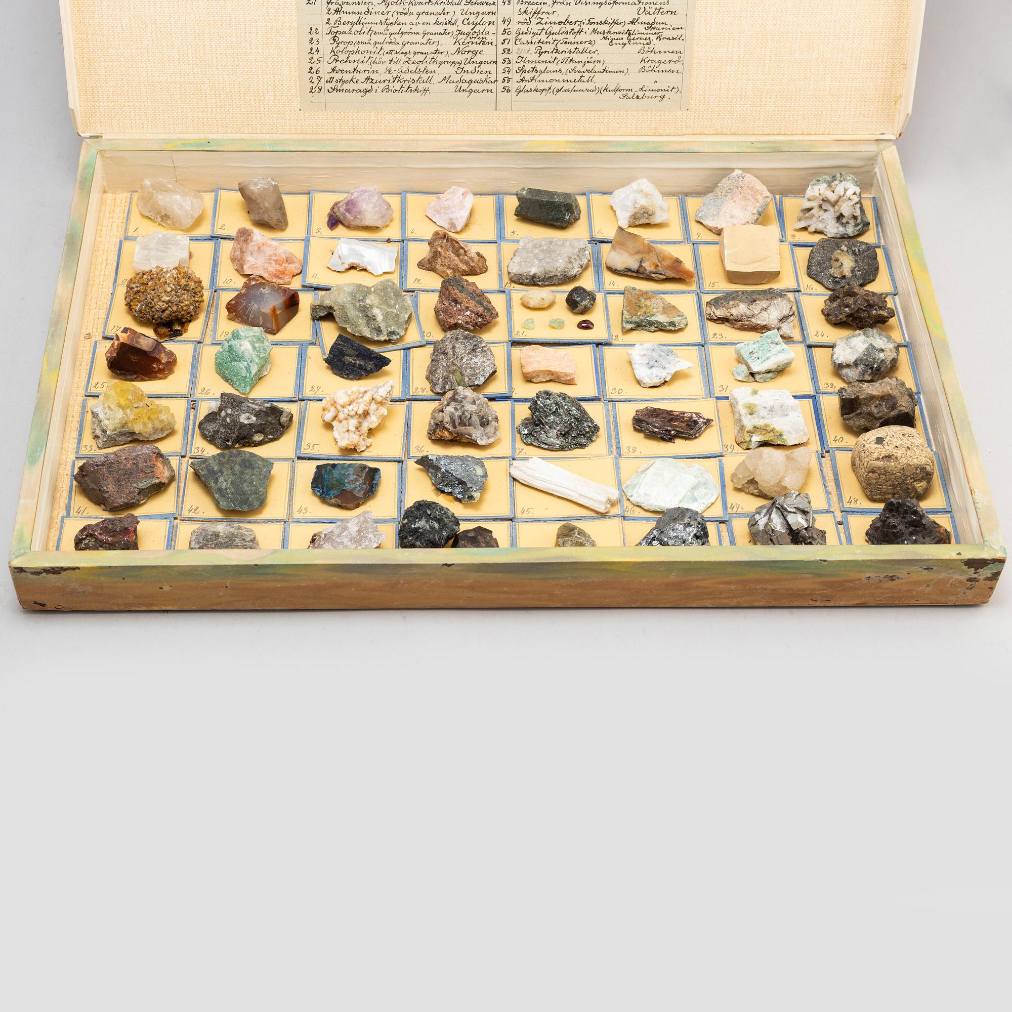 A circa 1900 collection of 112 mineral samples.