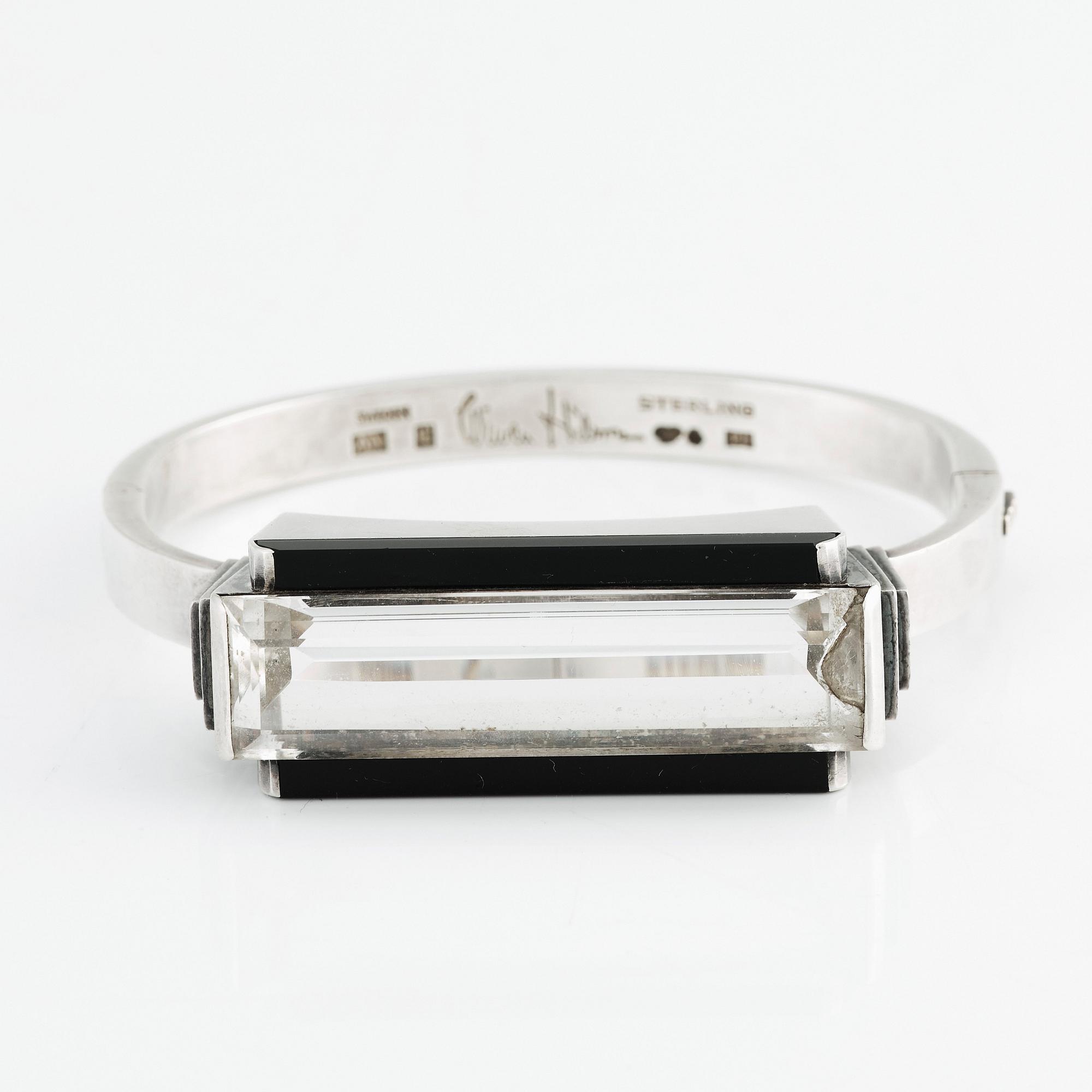 Wiwen Nilsson, armring, Lund 1941, sterling och onyx.