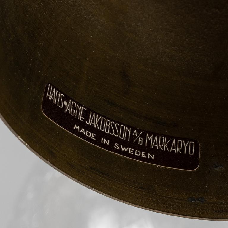 Hans-Agne Jakobsson, a 'Patricia T-372-12' brass and glass ceiling light, Markaryd.