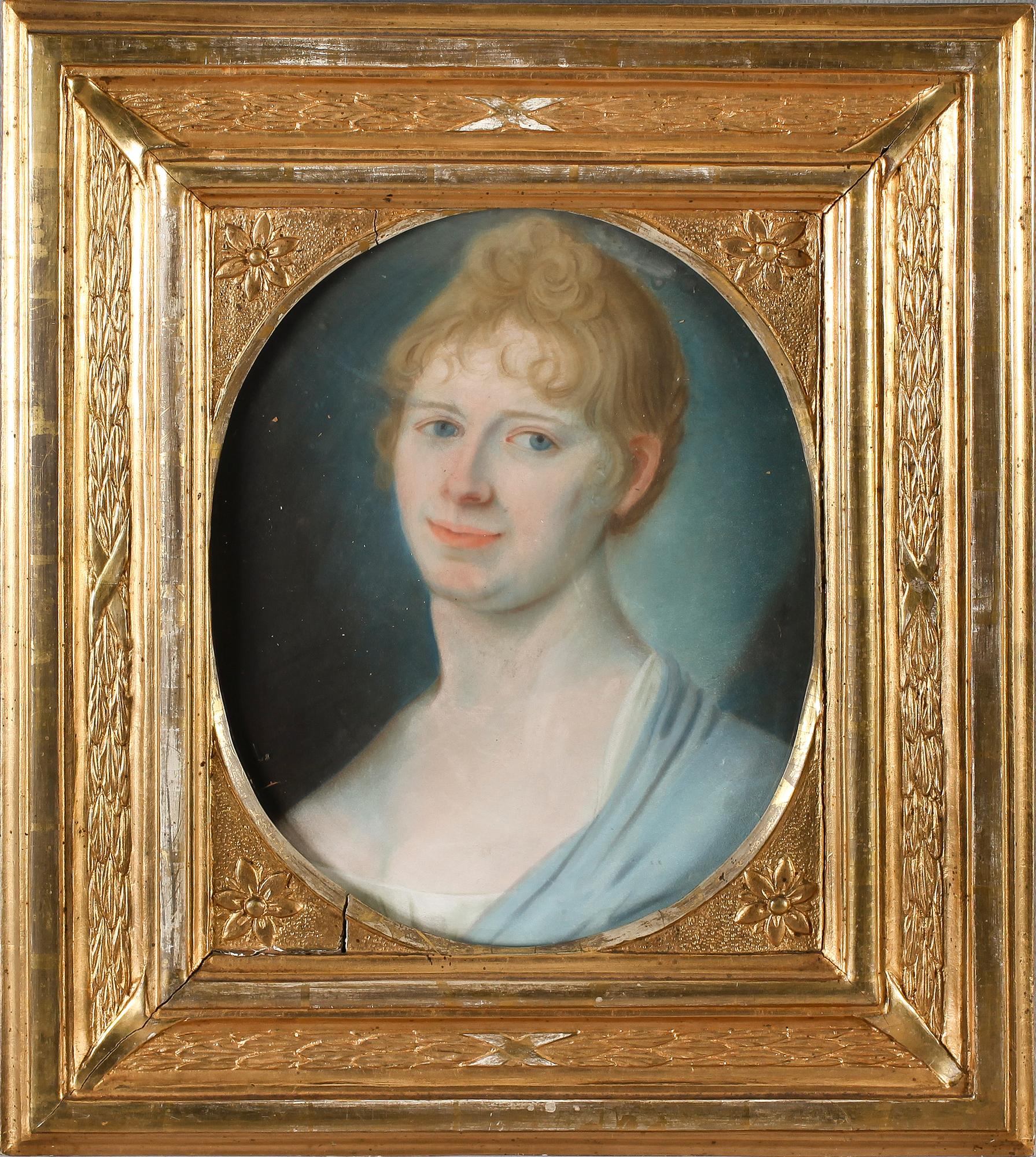 OKÄND KONSTNÄR, pastell, ej signerad, 1800-tal.