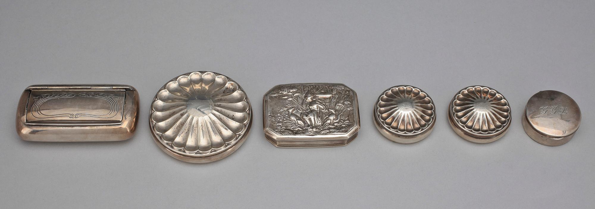 DOSOR, silver, 6 st, bland annat GAB, Stockholm 1937.  Tot vikt ca 243g.