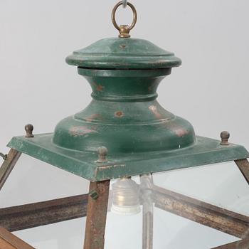 Ceiling lanterns, a pair, 19th century.