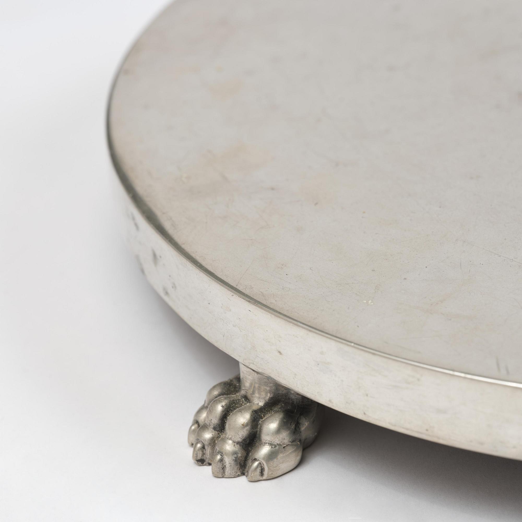 Nils Fougstedt, & Anna Petrus, a pewter and brass floor lamp model A 763, Firma Svenskt Tenn, Stockholm, 1930.