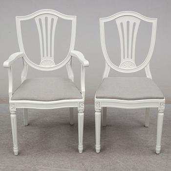 A set of 10 chairs, gustavian style, late 20th century.