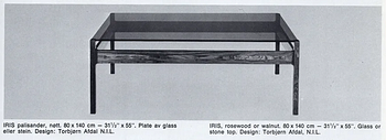 Torbjørn Afdal, an “Iris” coffee table, Haug Snekkeri A/S for Bruksbo, Norway, 1970s.