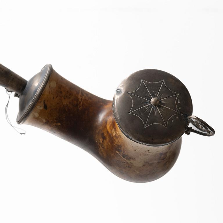 Cup and pipe, silver, one with mark of Claes Christian Carlén, Borås 1854.