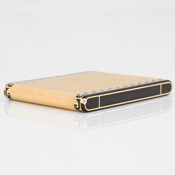 Cartier Art Deco cigarettetui 18K guld med svart emalj.