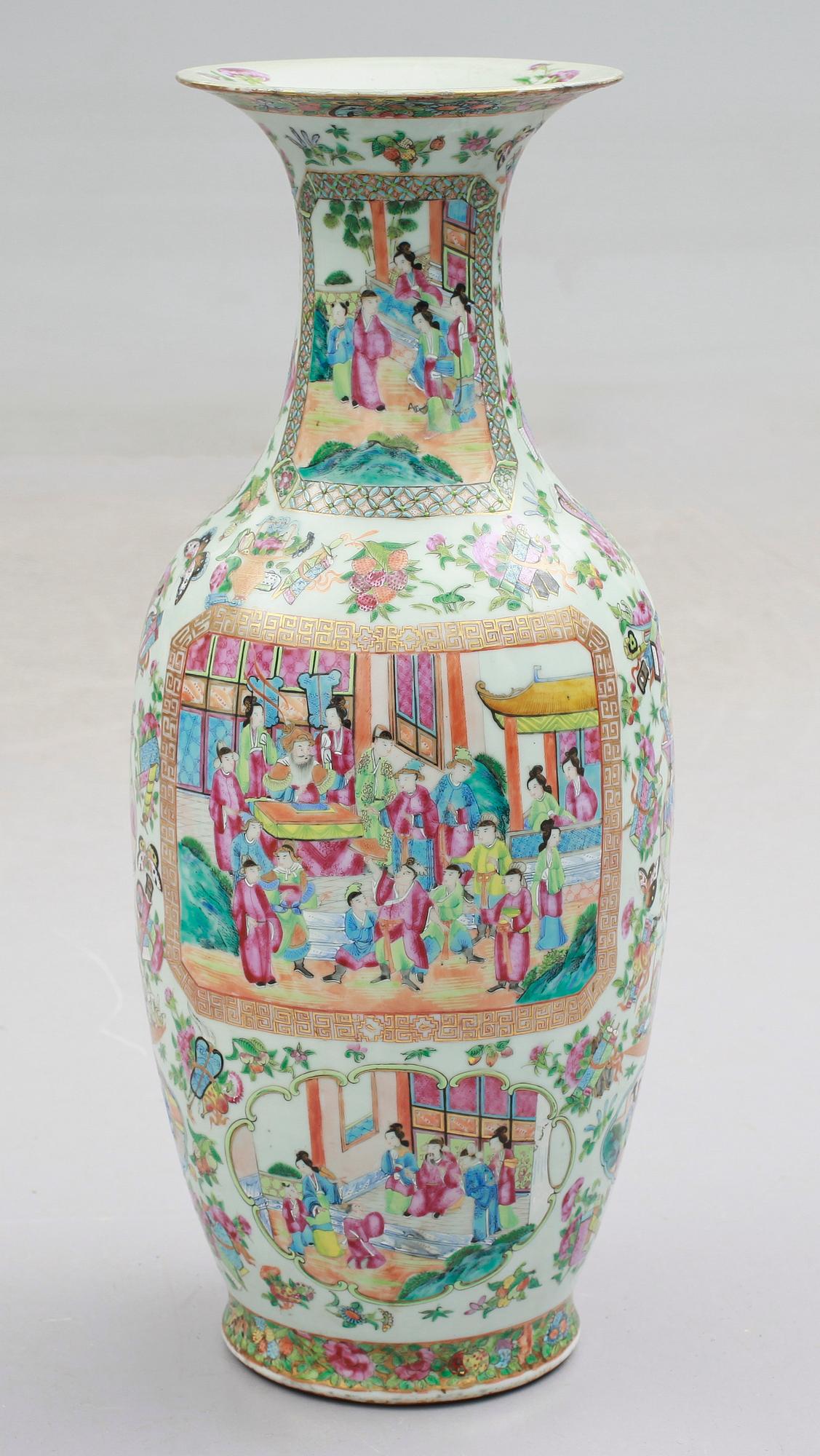 GOLVVAS, porslin, Kina, Kanton, 1800-tal.