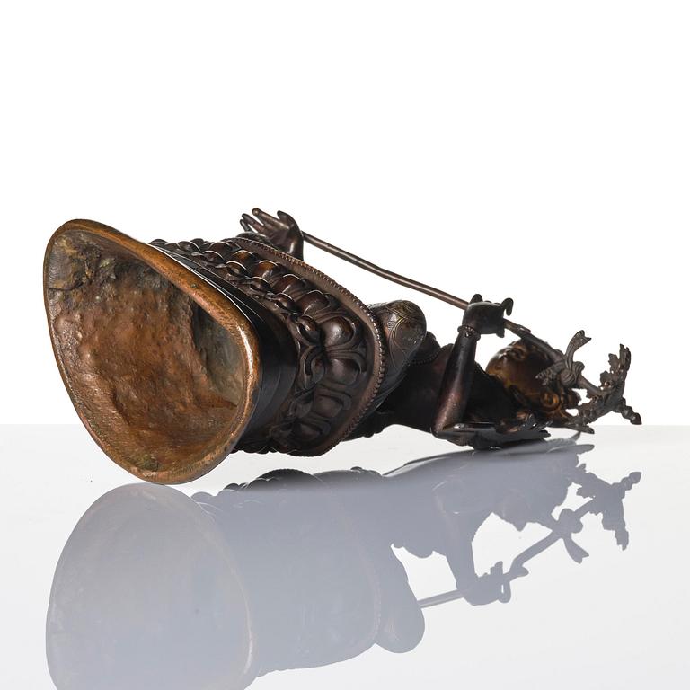 A Pala revival bronze figure of Sitatapatra, Tibet, known as the 'the white parasol Goddess', 18th century.