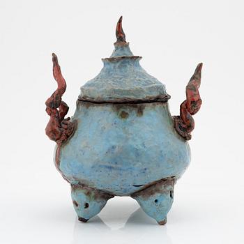 Mary-Ann Tollin Verde, a ceramic lidded urn, second half of the 20th Century.