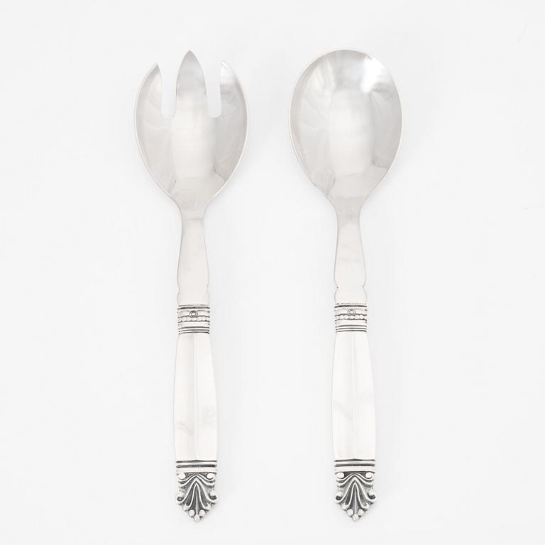Georg Jensen, serveringsbestick, ett par, silver, modell Dronning.