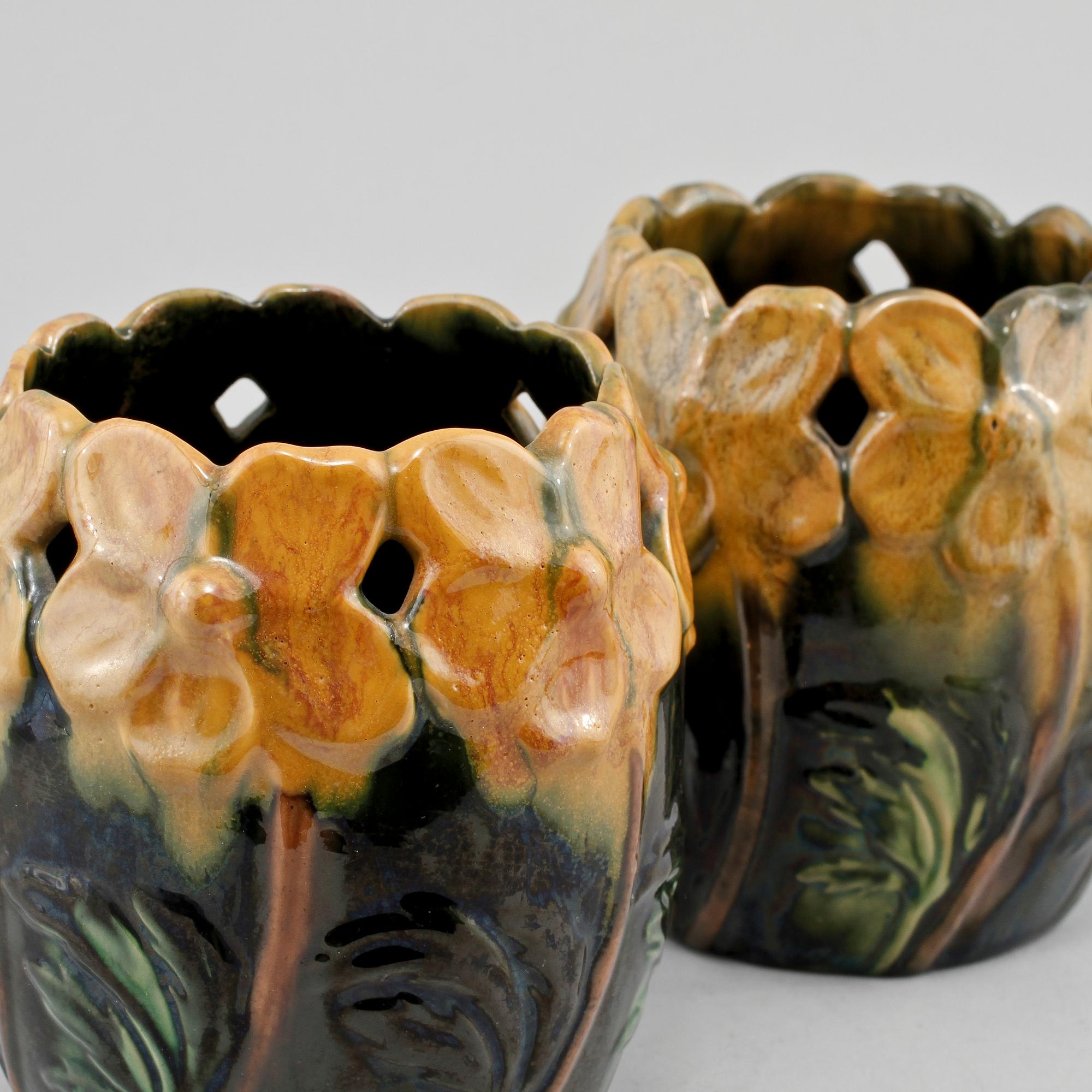 VASER, ett par, Michael Andersen & Son, Danmark, jugend, omkring sekelskiftet 1900, stämplesignerade.