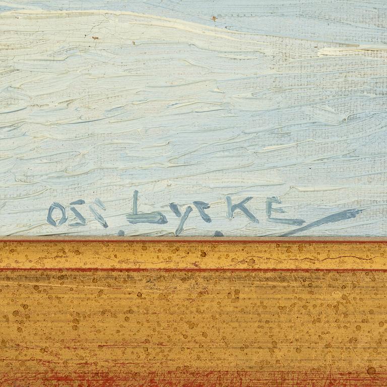 Oscar Lycke, River landscape in winter.