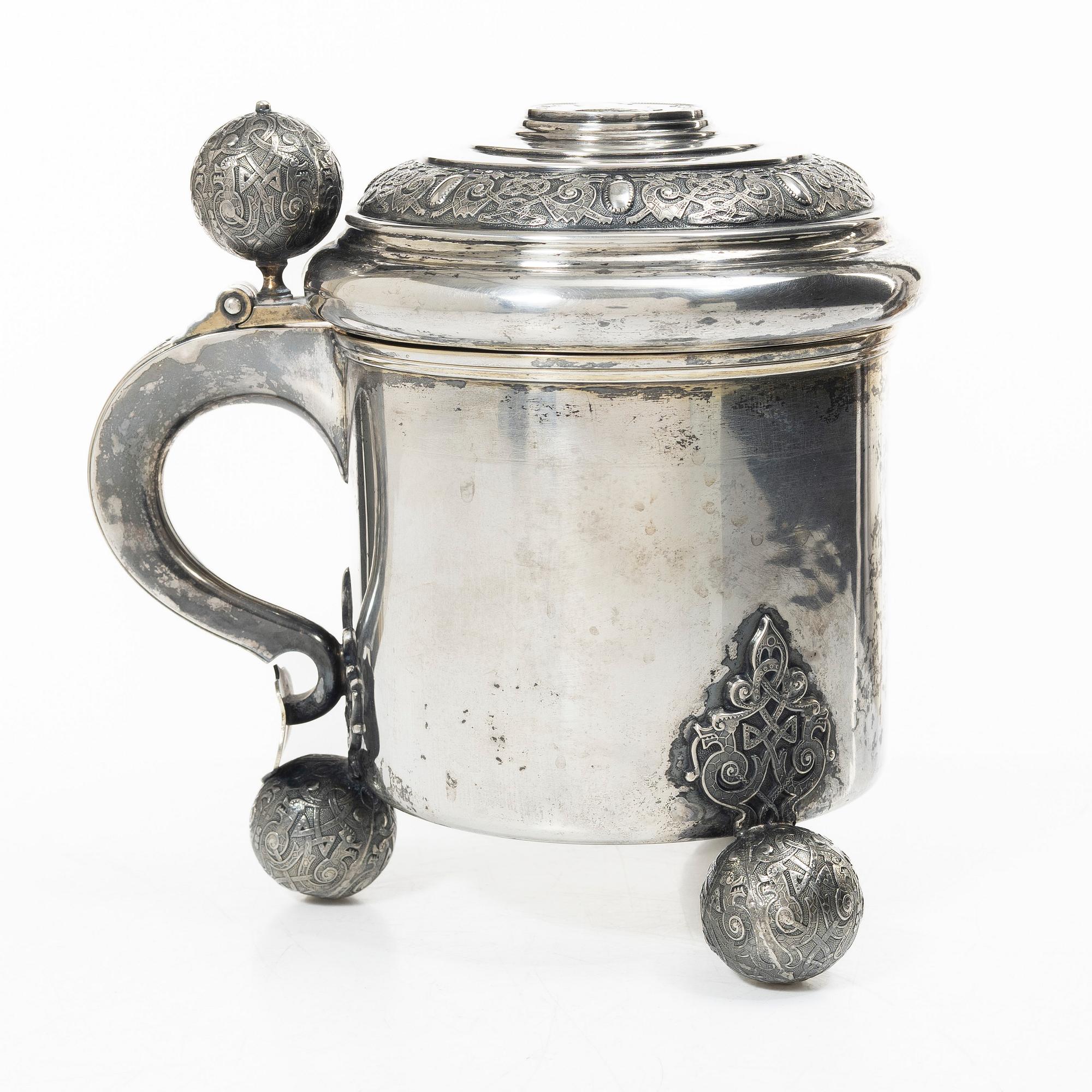Karl Anderson, A Swedish silver tankard, mark of K Anderson, Stockholm 1916.