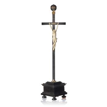 206. An Augsburg renaissance crucifix clock, the movement presumably by Hans Reinholdt (fl. ca 1630).
