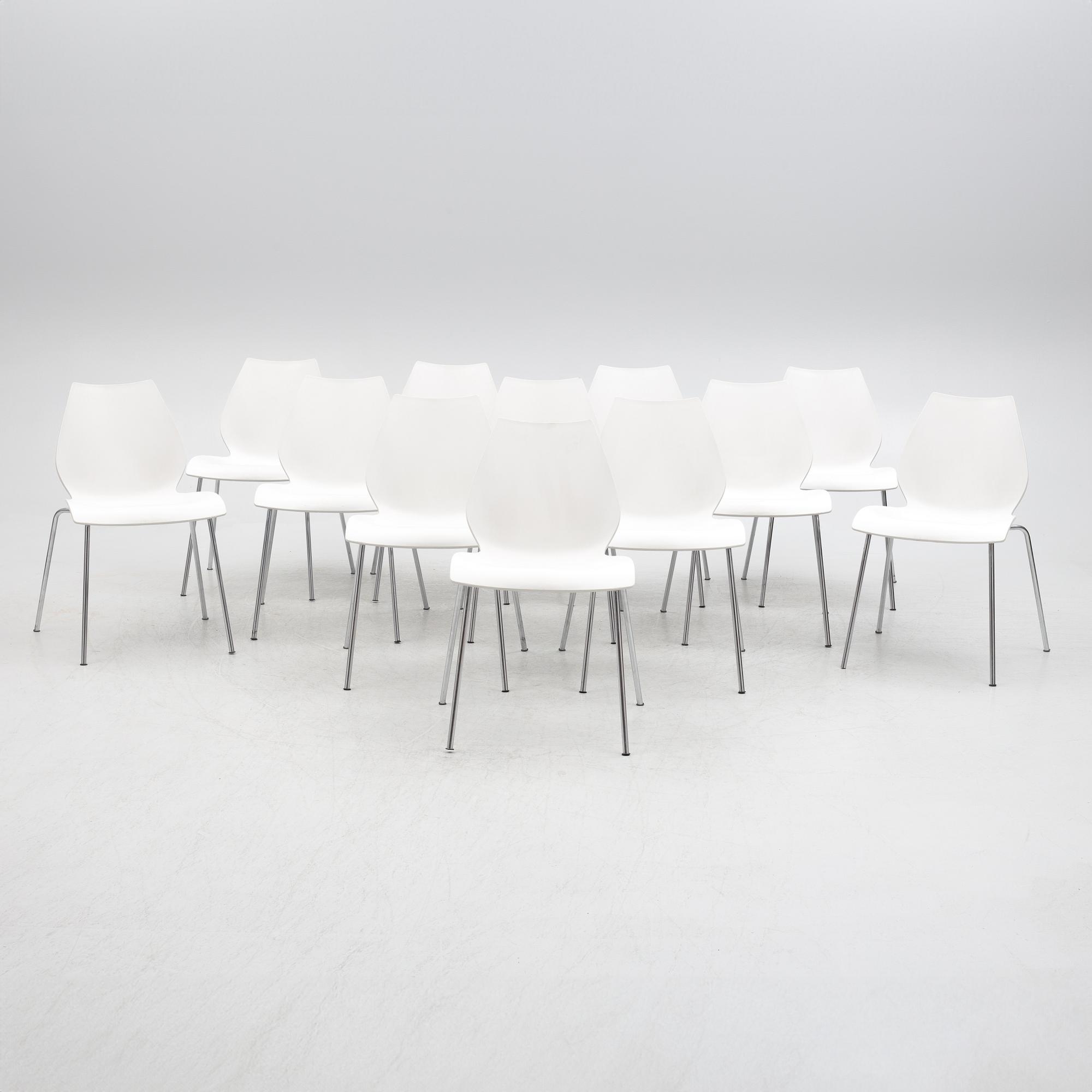Vico Magistretti, twelve "Maui" chairs, Kartell.