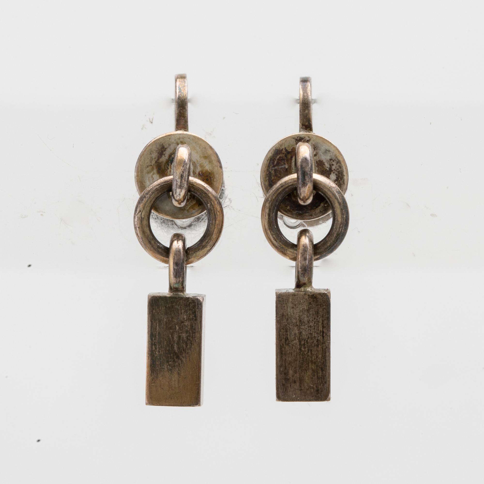 Wiwen Nilsson, a pair of silver earrings, Lund 1960.