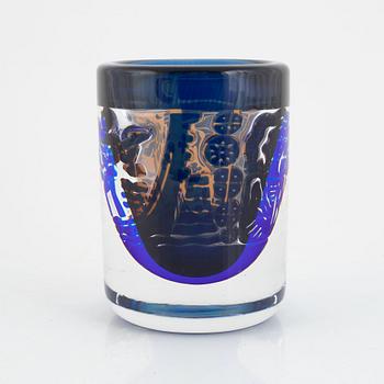 Edvin Öhrström, an ariel  glass vase, "Gondoljären", Orrefors, 1987.