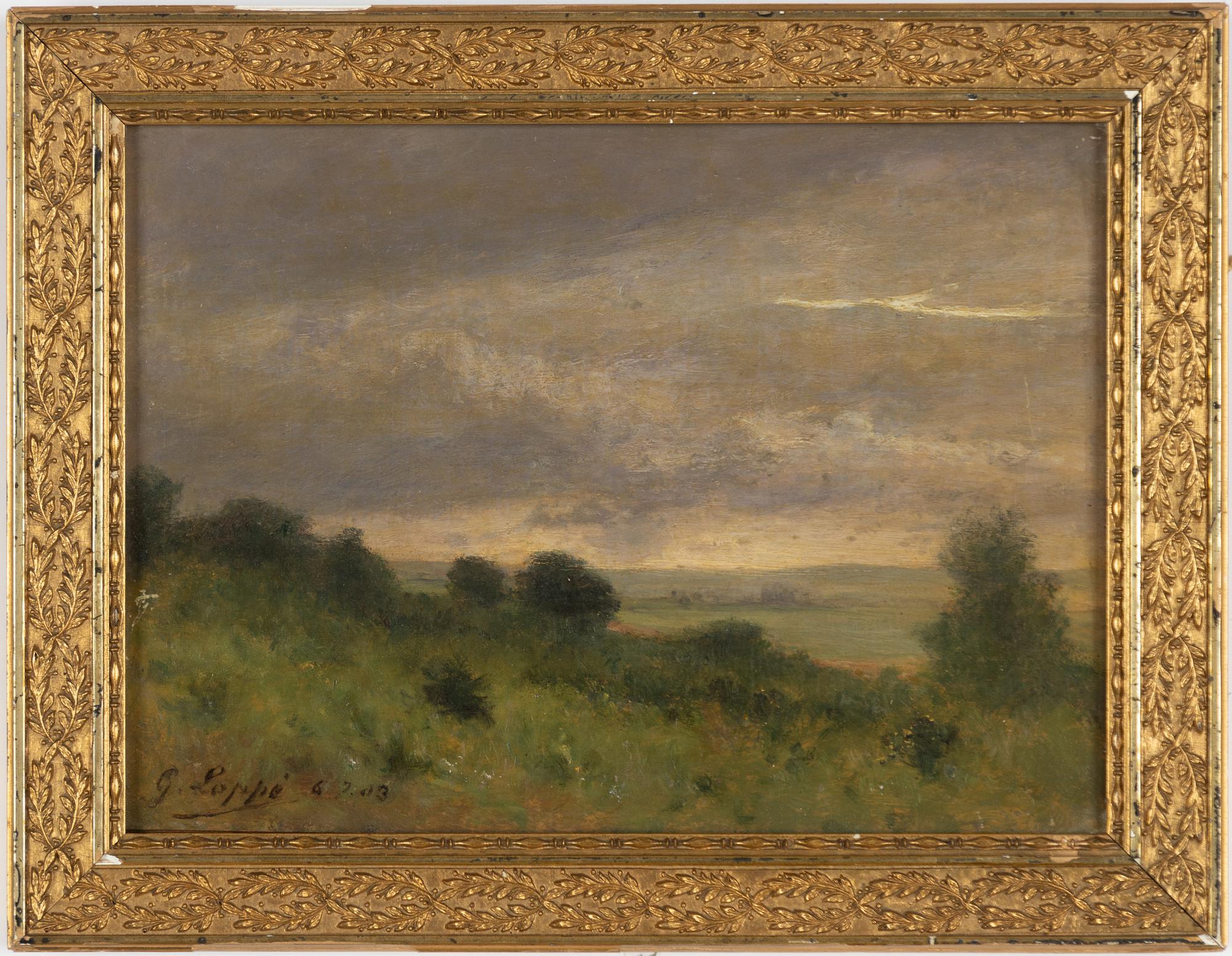 Gabriel Loppé, Skymningslandskap, ("Harrogate").