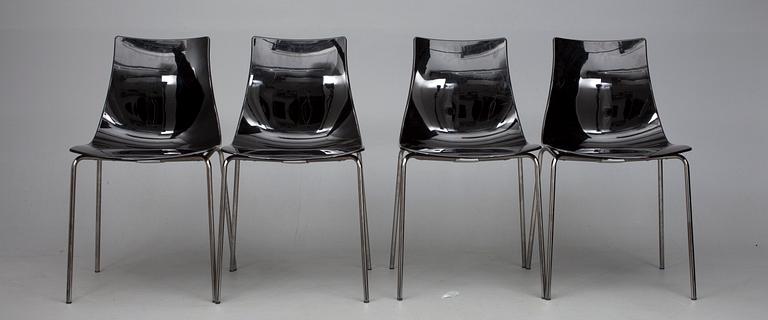 STOLAR, 4 st, akryl och stål, "Ice Chair" Calligaris, Italien.