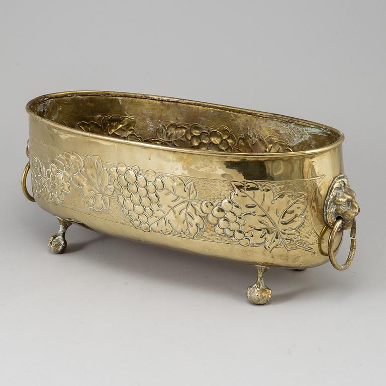 A 19th century brass jardiniere.