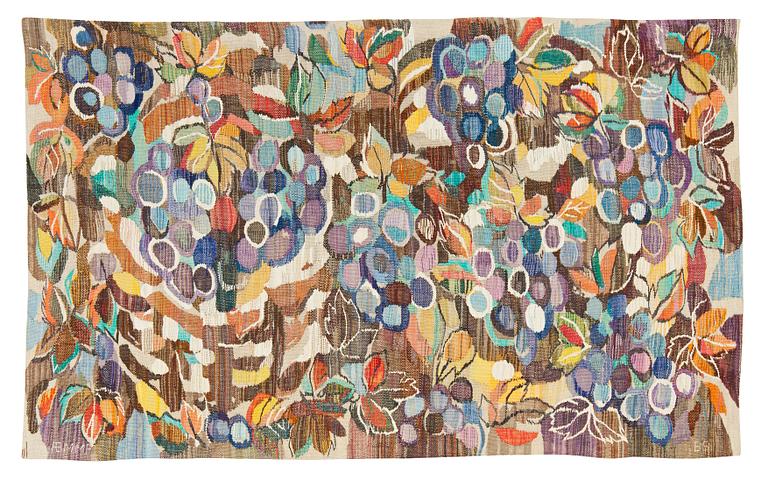 TAPESTRY. "Vindruvor". Tapestry variant. 120 x 195 cm. Signed AB MMF BS.