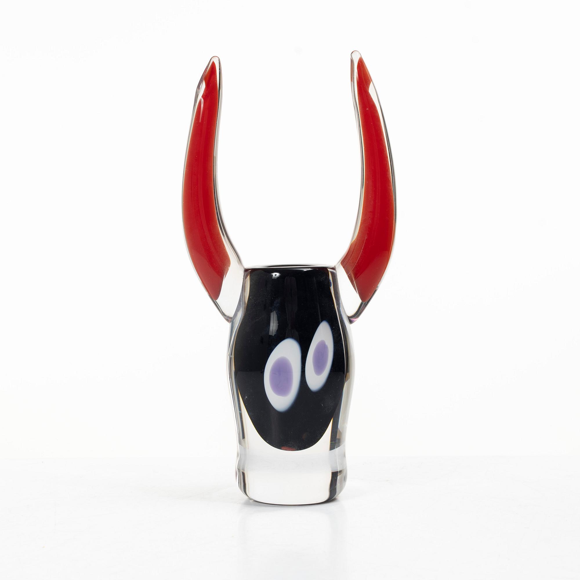 Erik Höglund, skulptur/vas, glas, Studioglas Strömbergshyttan 1996, ed 60/250.