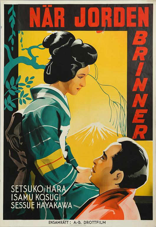 FILMAFFISCH, litografiskt tryck, "När Jorden Brinner", 1937.