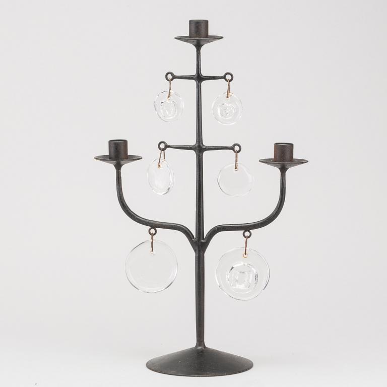 ERIK HÖGLUND, A Boda smide candelabra, later part of the 20th century.