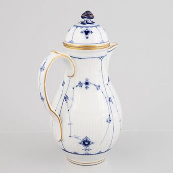 A 'Blue Fluted Plain' porcelain Coffee Pot, Royal Copenhagen, model number 43, 1894-97.